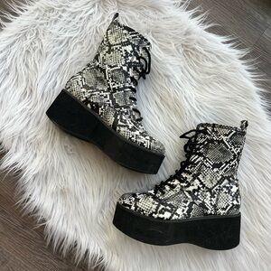 Nasty Gal snakeskin platform boots